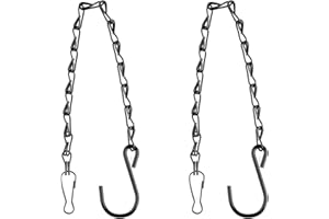 Bojueshaw 2pcs Black Hanging Chains,Chicken Bird Feeders Hanging Chain,Metal Hang Chain with Hooks for Flowerpot,Bird Feeders,Wind Chimes,Lanterns