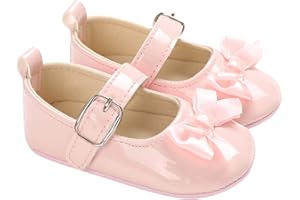 Zukmuk Scarpe Primi Passi Bimba Neonato Scarpe da Principessa Morbida Pelle Antiscivolo Scarpette per Neonata 0-18 Mese