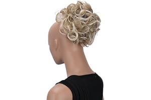 ‎CAISHA CAISHA Dutt Haarteil Zopf Haarknoten Hepburn-Dutt Haargummi Hochsteckfrisuren DM15cm Gewellt Hellblond Mix HK114