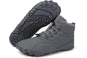 AONETIGER Barfußschuhe Winter Damen Herren Winterstiefel Gefüttert Warm Winterschuhe Wasserdicht Bequem Schneestiefel Rutschfeste Barfuss Schuhe