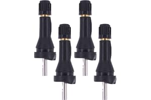 HouYeen Vástagos de válvula de sensor TPMS para N-issan Qashqai X-Trail Micra, color negro, paquete de 4