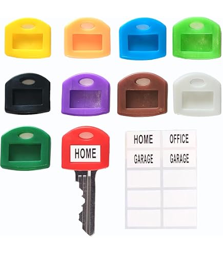 20 Capuchons Silicone Pour Clés Plates – 4 Couleurs Vives – Protection Et Identification Facile – Pour Clés Maison Standard (2,3 à 2,5 Cm)