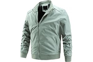 HULKAY Men's Jacket Lightweight Windbreaker Bomber Jacket Windproof Casual Fall Winter Jacket Outwear