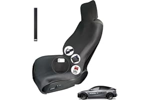RELEDESA 1PC Ensanchada Funda Asiento Coche Impermeable para Tesla Model Y/3, Neopreno Protector Cubre Asiento Coche Delantero para Tesla Model S/X, con 3 Correas de Hebilla y Bolsa de Almacenamiento (Negro)
