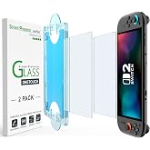 amFilm OneTouch Matte Screen Protector for Nintendo Switch 2 2025 Model | Tempered Glass, With Auto Alignment Kit, Bubble-Fre