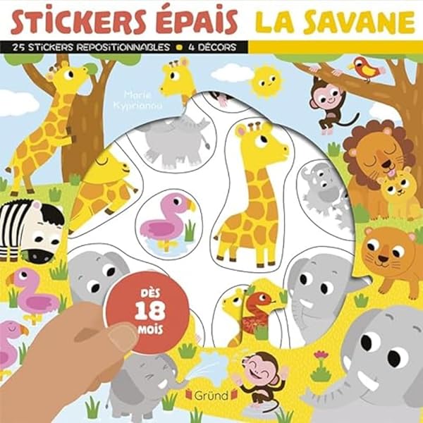 Livre D'autocollants Réutilisables, 36 Animaux Sauvages Autocollants épais En Gel Adhésifs Imperméables, Autocollants à Thème Animal, Jeu De