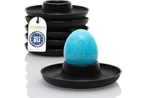 idea-station NEO Plastik Eierbecher Set 6 Stück - schwarz matt - Moderne und bruchsichere Eierhalter - mit praktischer Ablage und Überlaufschutz