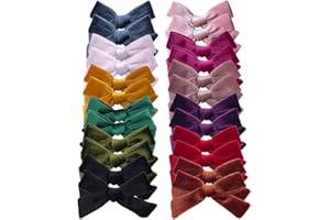 SUGARMELON Velvet Bow Hair Clips Barrettes for Baby Girl Women Velvet Hair Bows Alligator Clip Accessories for Toddler Little Girls Teens (3.5 Inches 12 Pairs)