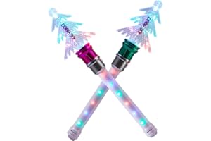 XJSGS- Light Up LED Wand Star Light Flashing Wand,Magic Wand Rotating Toy for Girls and Boys christmas & birthday gift (tree 2PCS)