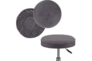 FIBITA Samt Hocker Stuhlbezug Runder Sitzhocker Bezug Stretch Luxuriöser Hocker Protector Bezug Waschbarer Drehbarer Stuhlbezug Für Stuhlkissen Stuhlschutz Haushalt Zubehör ( Color : 1A , Size : 40-46cm )