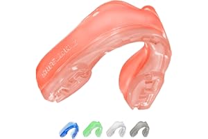 SafeJawz Elements Sports Mouthguard, Dual Layer Premium Protection Adult and Junior Gum Shield with Case for Boxing, MMA, Rugby, Martial Arts, Judo and All Contact Sports (Fire, Junior (up to 11))