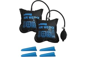 ROJUDAR 2Pack Air Wedge Bags with 4 Plastic Wedges, Air Bags Air Wedge Pump Kits for Cabinet Door Window Installation and Heavy Objects Tasks, Load-bearing 330 lbs/150kg
