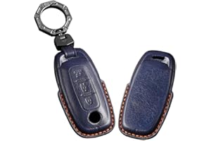 ontto Skórzane etui na kluczyki samochodowe, etui na klucze, pasuje do Nissan Juke X-Trail T33 Qasqhai J12 Ariya AltimaTeana 2021-2024, etui ochronne, brelok, etui, akcesoria, 3 przyciski, niebieskie