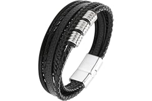 Mochity Lederarmband Herren, Armband Herren, Lederarmband Herren Schwarz, Viking Herrenarmband, Herren Armband Edelstahl, Herren Lederarmband, Männer Geschenke, Armbänder Für Herren