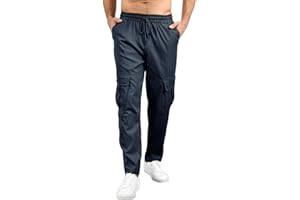 Aulemen Pantalon Homme Cargo Taille élastique Cordon de Serrage Pantalon de Jogging Homme de Loisirs avec Poches