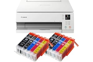 IC-Office TS6351a Farbtintenstrahl-Multifunktionsgerät All-in-One 3-in-1 (Drucker, Scanner, Kopierer, USB, WLAN, Apple AirPrint) Weiß + 10 XXL Tintenpatronen