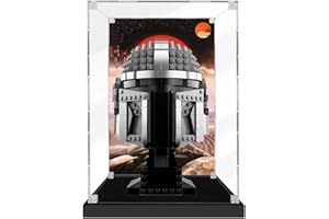 icuanuty Acryl Vitrine für Lego 75328 Der Mandalorianer Helm, Staubdichte Vitrine für Modelle Sammlerstücke (Nur Vitrine)