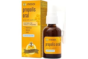 Medex Propolis Oral, Mouth and Throat Spray, Water Based, Alcohol Free; with Honey, Sage, Niacin, Echinacea, with Applicator, 30 ml