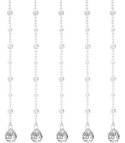Sewroro FT 10mm Crystal Acrylic Bead Garland Strands Hanging Clear Diamond Beads Chain Garlands For DIY Beads String Curtain Wedding Party Decoration