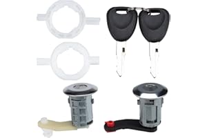 Swgaunc - Cilindro de cerradura de puerta para Master 1998-2016 7701470944, barra izquierda derecha con 2 llaves para Megane Scenic Clio