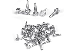 HAOMEEDUO 100PCS Vis à Métaux à Tête Hexagonale 4,2 x 16 mm Vis Autotaraudeuse Inox Vis Autoforeuse Metal Vis à Bois Autotaraudeuses en Acier Inoxydable pour Fixation de Tôle, Matériel de Construction
