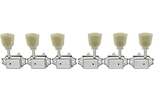 Musiclily Pro 3+3 Vintage Klucze Gitaryowe do Gitary Elektrycznej/Akustycznej typu Les Paul, Biały w Główki Keystone