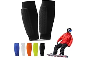 WSNDYJIA Ski Shin Guards Gel Pads, Ski Shin Guard Sleeves, Shin Pads Boys Teens - Superior Impact Absorption, Breathable Lightweight Protective Gear for Football, Skiing & Sports