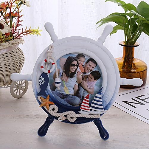 Wood Picture Frames 4inch Size Mediterranean Family Office Creative Decoration Frame Nordic Wooden Rudder Helmet Starfish Model