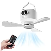 Sockywin Ventilador Camping con Luz LED, Ventilador Camping Recargable por USB de 10400 mAh para Tiendas de Campa&ntilde;a, 8-36 Hor