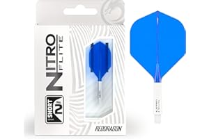 RED DRAGON Darts – Nitro Flite Système intégré de vol et d'arbre – No.2 Forme et design - Disponible en Court, intermédiaire et moyen - Variété de couleurs - Accessoires de fléchettes professionnelles