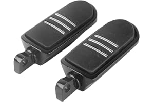 TCMT incrustation en caoutchouc Noir Streamliner Piquets de pied pour moto Footpeg Repose-pieds Ensemble pour 1986 et une bande Harley-Davidson Touring