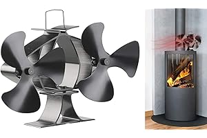 Carlo Milano Kaminlüfter: Stromloser Kaminofen-Doppel-Ventilator, je 3 Lüfter-Blätter, ab 65 °C (Kaminofenlüfter, Warmluftverteiler, Ventilatoren)