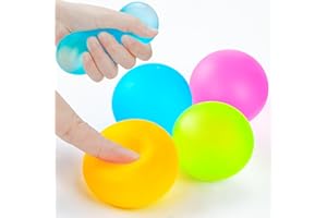 Ainiv Balles Anti-Stress Colorées Fidget Balls, 4PCS 4cm Boule Anti Stress pour Enfant et Adulte, Haute élasticité Balle Anti Stress pour Soulager l'anxiété Le TDAH - Fête Cadeau