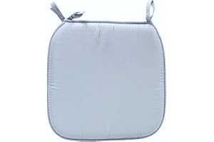 Rammento 40cm Square Polyester Garden Chair Cushion, Blue | Tie-On Seat Pad for Garden & Patio Furniture | Outdoor Chair Cushion for Loungers & Benches | Reversible Soft Seat Pad for Outdoor Use