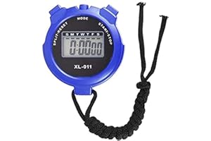 GENERIC Digital Handheld Sports Stopwatch, Outdoor Multi-Function Digital Timer, Split/single Lap Running Timer,Shockproof Stopwatch for Coaches Swimming Running Sports Training (Blue)