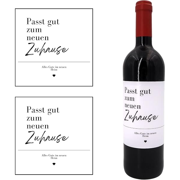 Produktbild von Personalisierte Weinetiketten – Einzugsgeschenk, Umzug, Hausbau, Nachbarschaft, 11x11 Cm, Selbstklebend