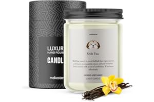 Shih Tzu Candle - Over 100+ Breeds - 220g Soy Wax - Madagascan Vanilla & Jasmine - Shih Tzu Gift for Christmas or Birthday - Dog Lover Candles by Makester