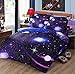 Produktbild 3D-Galaxie-Himmel-Bettwäsche-Set, Kissenbezug, Bettbezug , Baumwolle / Polyester, A6, Doppelbett