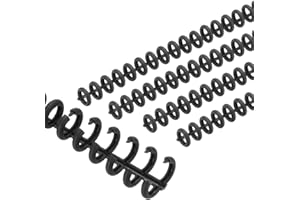 PATIKIL 8.5mm(0.3") Spiral Binder Ring,20 Pcs 30 Rings 25 Sheet Capacity Comb Binding Spines for Binding Paper Sheets Notebook Calendar Picture Album, Black