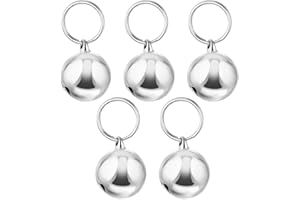 POPETPOP 5Pcs Cloches de Adorable pour Chiens et Chat, Pendentifs de Cloches Cuivre pour Animaux de Compagnie, Clochettes Rond de Chatons pour Marche et Course, 18mm