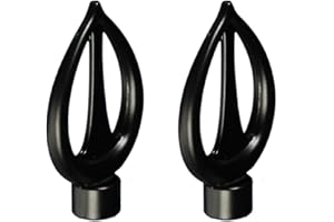 Liedeco Endstück für Gardinenstangen Flamme, Innenlauf, ø 16 mm, 2 Stk schwarz