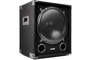 MAX15SUB 15 Inch Passive DJ Subwoofer 1200W Professional Bass Speaker with Deep Resonance-Free Bass, Rugged Cabinet, Carpet Covering and Built-In Tophat Mount