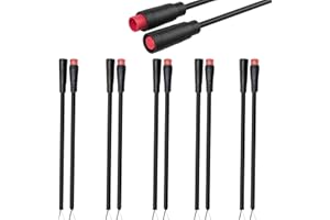 VISSQH 5 Paires Connecteur Câble d'extension étanche julet 2pin,pour vélo électrique Prise câble Femelle et mâle,câble Connecteur 2Pin pour éclairage de vélo électrique,projets de vélo DIY (20 cm)