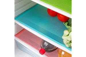 Prettyui 4 Pcs Fridge Liners, Fashion Refrigerator pad Antibacterial antifouling Mildew Moisture Preserving Pad Refrigerator Mats Fridge Base Cushion Placemats Coasters Kitchen Pads (Pink)