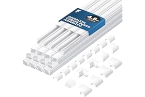 shinfly 4,8 m Canaleta Cables Pared Adhesivo – Canaleta para Cables Eléctricos, Cubre Cable – Esconder Cable para TV – Blanco 15 mm x 9 mm