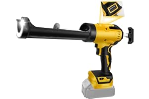 ROADTIME Cordless Caulking Gun Compatible with Dewalt 21V Battery (NO Battery), Electric Sealant Gun with 6 Adjustable Speed, Digital Display and LED Light, for 10oz/300ml Cartridge, for Filling, Sealing