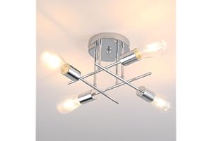 Dellemade Ceiling Light, 4 Lights Chandelier Ceiling Light for Living Room,Bedroom,Kitchen (Silver)