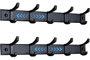 K KAREZOG Coat Hooks Wall Mounted, 2 Pack Coat Rack Wall Mount with Sliding Coat Hook,Coat Hangers Wall Mounted for Hanging Coat,Hat,Towel,Bag,Robe,Key (Matte Black)