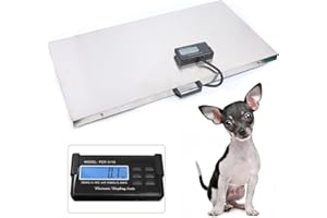 SHZICMY Báscula digital para mascotas, 300 kg, acero inoxidable, báscula grande y robusta, tres unidades de pesaje con pantalla LCD para clínicas de animales