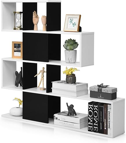 Scaffale A Muro Moderno - Libreria Retrò A Cubi Bianco/Lilla Per Camera E Ufficio - Foto 7